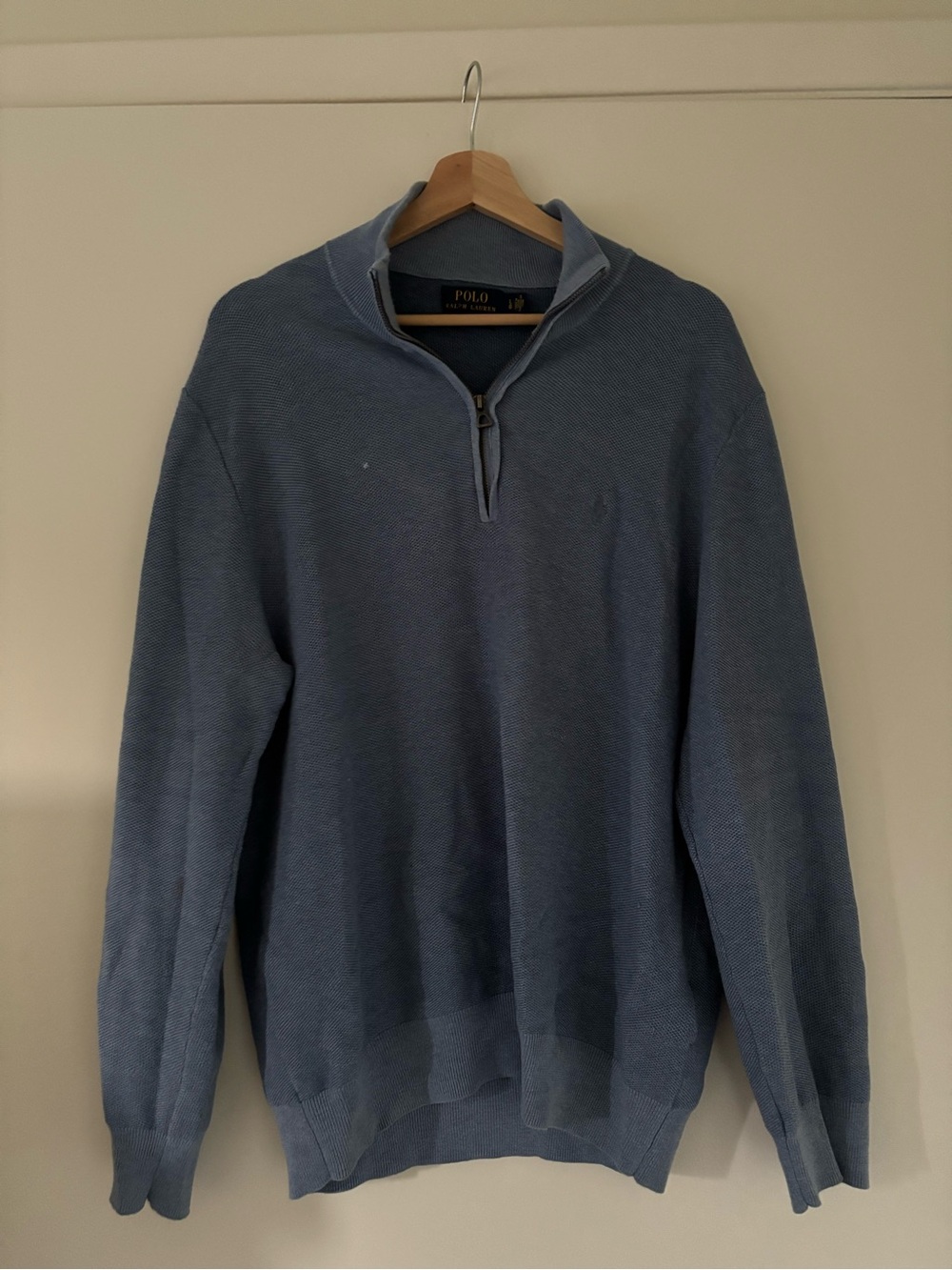 Ralph Lauren Men's Slate Blue Quarter-Zip Sweater
